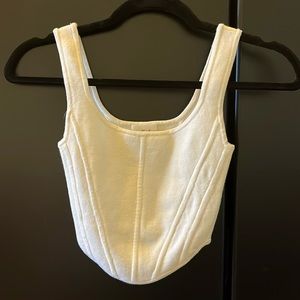White Wilfred Sculpt Knit Bustier Top in XXS